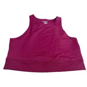 Banana Republic Medium Cropped Athletic Tank Sports Bra Cranberry Red NWT
